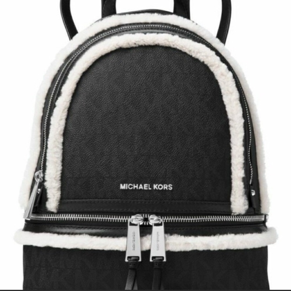 MICHAEL KORS Sherling rhea monogram backpack